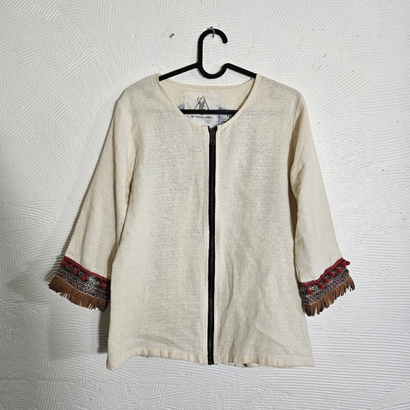 Hand Painted Linen Jacket - Picture 5 of 10